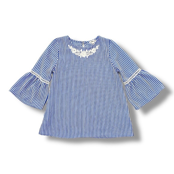 Monteau | Bell Sleeve Striped Blouse (8) 💙 - Picture 1 of 7